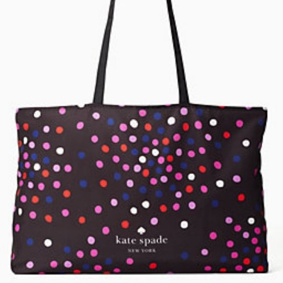 kate spade Handbags - Kate Spade Disco Dots Extra Large Canvas Tote Bag purse nwt